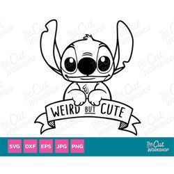 Stitch Weird But Cute SVG Lilo and Stitch Clipart Images Instant Digital Download Sublimation Cricut Silhouette Cut File
