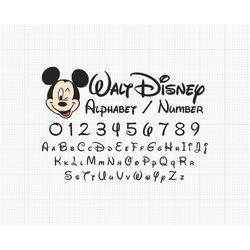 Mouse Alphabet Number, Svg and Png Formats, Mickey Minnie Mouse Font Svg, Letter, Cut, Cricut, Silhouette, Instant Downl