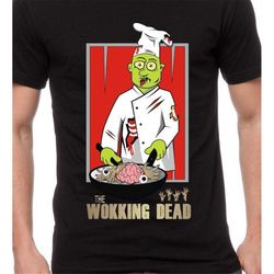 The Wokking Dead T Shirt, Funny Zombie Shirt,  Gift for Cook,  Wok Tee TH116 Gift for Dad