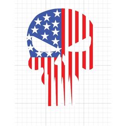 American Flag Skull PNG Digital Download america skeleton usa red white and blue cricut silhouette print and cut decal s