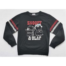 Snoopy Sweatshirt Peanuts Snoopy & Olaf Pullover Sweatshirt Size M