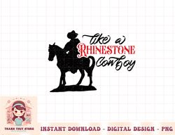 Cowboy Riding Horse Rhinestone Cowboy Western Country Gift png