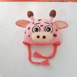 Crochet Giraffe Hat Pattern, Easy DIY Gift, Giraffe Animal Hat for Baby, Animal hat, hat for girls, crochet pattern hat