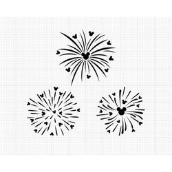 Fireworks, Mickey Mouse Ears Head, Firework, Svg and Png Formats, Cut, Cricut, Silhouette, Instant Download