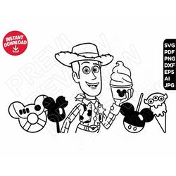 Woody Toy Story SVG png dxf clipart , cut file outline silhouette