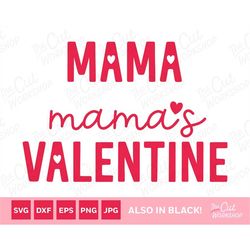 Mama & Mama's Valentine with hearts  | SVG Clipart Images Digital Download Sublimation Cricut Cut File Png Dxf Eps Jpg