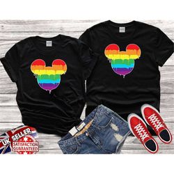 Disney Mickey Minnie Mouse Gay Pride Rainbow LGBT Best gift Tshirt Top Men Women Ladies Gildan S-M-L-XL-XXL-3XL-4XL-5XL