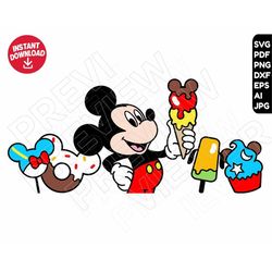 Mickey SVG snacks svg png dxf clipart , cut file layered by color