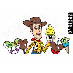 Toy Story Woody SVG png dxf clipart , snacks , cut file layered by color