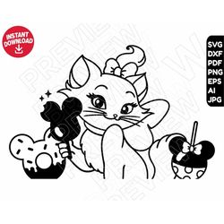 Marie aristocats SVG snacks png dxf clipart , cut file outline silhouette