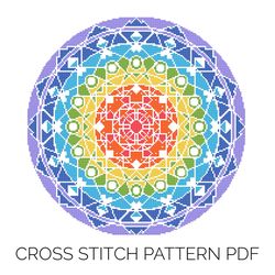 Geometric Mandala Cross Stitch Pattern | Counted Cross Stitch Pattern | Cushion Design | Wall Decor Design | Embroidery