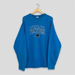 Vintage 90s Carolina Panthers NFL Football Sweatshirt Large Carolina Panthers American Football Sweater Panthers NFL Blu