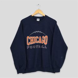 Vintage Chicago Bears Nfl Blue Sweatshirt Medium Chicago Football Spell Out Crewneck Bears American Football Jumper Chic