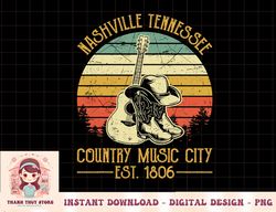 Nashville Tennessee Country Music City Boots Hat Guitar png