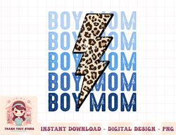 Retro Leopard Boy Mom Lightning Bolt Western Country Mama png