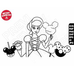 Bo Peep SVG Toy story snacks png dxf clipart , cut file outline silhouette
