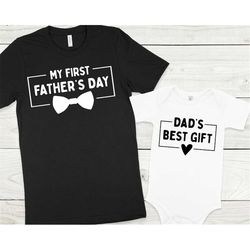 Our first Fathers Day Matching Shirt, Dad Of Two Babies Shirts, Father's Day Gift, Father Daughter Son Matching, Family
