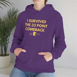 I survived the 33 point comeback football hooded sweatshirt | Minnesota football | Minnesota football sweatshirt | Minne
