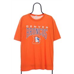 Vintage NFL Denver Broncos Artex Single Stitch Orange TShirt - Large