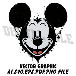 Mickey Mouse Graffiti AI.EPS.PDF.SVG.PNG DOWNLOAD DIGITAL File