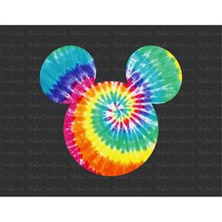 Mouse Icon Rainbow Tie-Dye Png, Family Vaction Png, Family Trip Png, Png Files For Sublimation, Only Png