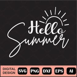 Hello Summer Svg, Summer Svg, Hello Svg, Watermelon Svg, Summer Sign Svg, Porch Sign Svg, Digital Download