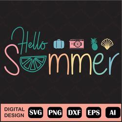 Hello Summer Svg, Summer Svg, Hello Svg, Watermelon Svg, Summer Sign Svg, Porch Sign Svg, Digital Download