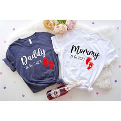 mommy & daddy to be 2023 shirt,baby announcement couple matching sweatshirt,baby shower shirt,newly parents hoodie,promo