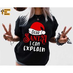 Dear Santa I Can Explain Svg, Naughty Baby Funny Christmas Shirt Svg, Png for Sublimation, Cricut, Silhouette, Sassy Gir