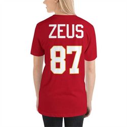 Limited Edition Travis Kelce T-Shirt, Zeus 87 Jersey Style Shirt, Kansas City Chiefs Shirt