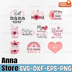 Mother's Day Keychain SVG Bundle,Best Mama Ever Svg Bundle, Blessed Mom Bundle Svg, My Belongs To Mommy Svg, Best Mama E