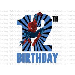 Birthday Boy 12th Svg, Happy Birthday Svg, Superheros, Svg, Png Files For Cricut Sublimation