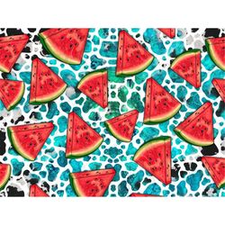 western watermelon slice seamless pattern png sublimation design, leopard strawberry seamless pattern png, serape patter
