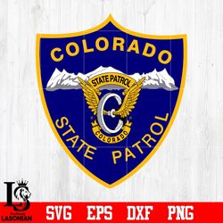 Badge Colorado state patrol police svg eps dxf png file , Digital download