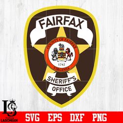 Badge Fairfax Sheriffs Office svg eps dxf png file, digital download