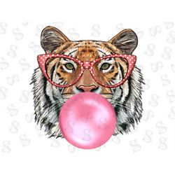 Tiger Bubblegum Png Sublimation Design,Tiger Png,Tiger Face Png,Tiger Bubblegum Png,Tiger Portrait Png,Tiger Love,TigerP