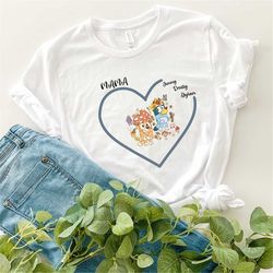 Bluey Mama Shirt, Bluey Mom Shirt, Bluey Bingo Shirt, Mom Gift Shirt, Mom Life, Mom Shirt With Kids Names, Gift For Mom,