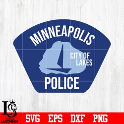 Badge minneapolis city of lakes police svg eps dxf png file, Digital download