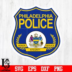 Badge Philadelphia Police svg eps dxf png file, digital download