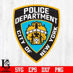 Badge Police Department city of new york svg eps dxf png file, digital download