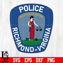 Badge Police Richmond virgina svg eps dxf png file, digital download