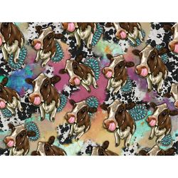 Cow Seamless Pattern Sublimation Design Png, Seamless Pattern Png, Gemstone Cow Cowhide Seamless Pattern Png, Cow Backgr
