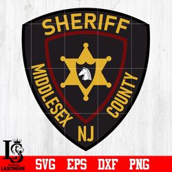 Badge Sheriff Middlesec County NJ svg eps dxf png file, digital download