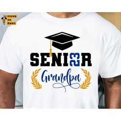 Senior's Grandpa Svg, Graduation 2023 Shirt for Grandfather Of Senior Svg, Png, Black, Blue, Sport Design, Cricut, Silho