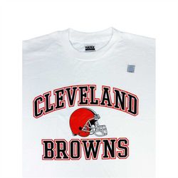 Vintage 90s New NFL Cleveland Browns T-Shirt Football Large White Single Stitch