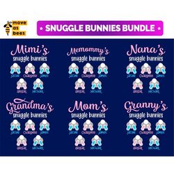 Mom & Grandma's Snuggle Bunnies Svg Bundle, Grandmother Names, Mimi's, Nana's, Granny's Easter Bunnies svg for Cricut, S