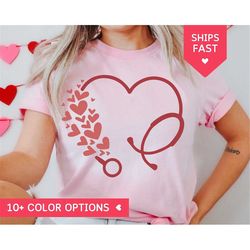 Valentines Day Nurse Shirt, Cute Nurse Valentines Day TShirt, Nurse Appreciation Gift for Nurse, Stethescope Nurse T Shi