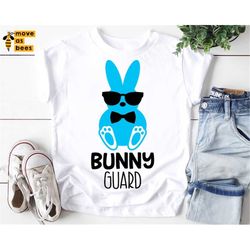 Bunny Guard Svg, Easter Bunny with Sunglasses Svg, Png Baby Easter Shirt Svg, Kids, Children, Boys Design, Cricut, Silho