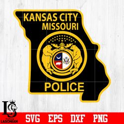 Badge Kansas city missouri Police svg eps dxf png file , Digital download