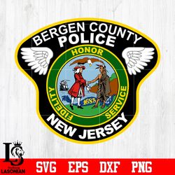 Badge Bergen County Police New Jersey svg eps dxf png file, digital download